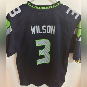Nike on field Russell Wilson #3 Seahawks home jersey. Kids size large.